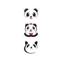 Ilustración de vector de plantilla de icono de panda