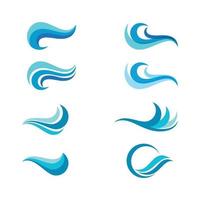 diseño de vector de icono de onda de agua