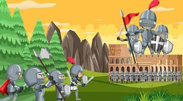 Knight ancient army fighting for kingdom