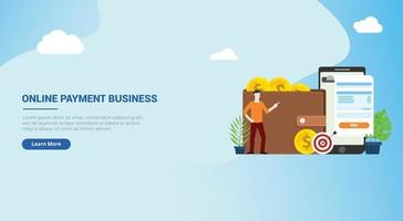 website design landing page ui for mobile online payment vector