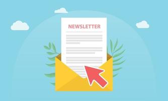 subscribe newsletter concept isolated with news paper vector