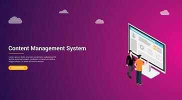 website design landing ui ux cms content management system vector