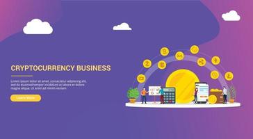 website design page template landing ui ux cryptocurrency vector