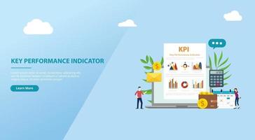 banner de sitio web de concepto de indicador clave de rendimiento de kpi vector