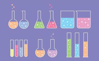 laboratory tools set collection with flat style vector