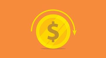 roi return on investment concept with gold money icon vector