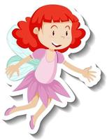 Cute fairy cartoon character sticker vector