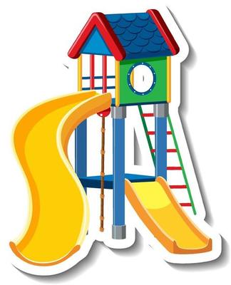 A sticker template with slide kids playground equipment