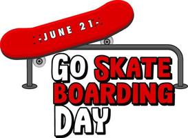 día de skateboarding el 21 de junio banner vector