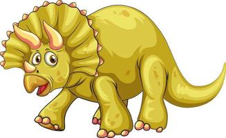 un personaje de dibujos animados de dinosaurio triceratops vector