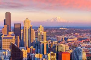 Seattle city downtown skyline cityscape in Washington State,  USA photo