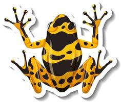 A sticker template with top view of yellow-banded poison dart frog vector