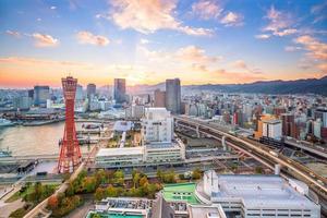 Skyline and Port of Kobe in Japan photo