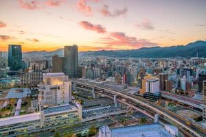 Skyline and Port of Kobe in Japan photo