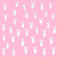 Happy easter simple, hand drawn bunny rabbit pattern vector