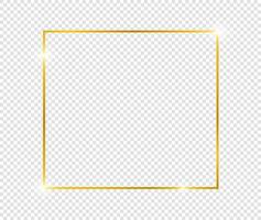 Gold shiny glowing frame background. Golden luxury vintage realistic vector