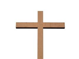 Wooden cross isolated photo