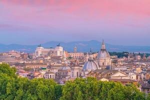 Top view of  Rome city skyline from Castel Sant'Angelo photo