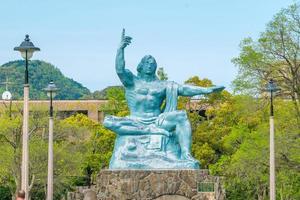 Peace Statue in Nagasaki Peace Park in Japan photo