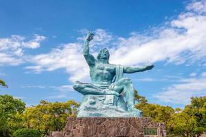 Peace Statue in Nagasaki Peace Park in Japan photo