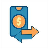 smartphone icon vector. smartphone with money icon vector