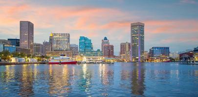 Baltimore city downtown skyline USA photo