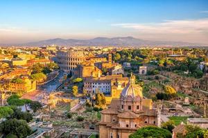 Top view of  Rome city skyline from Castel Sant'Angelo photo