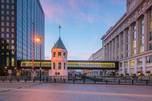 Downtown skyline with Buildings in Milwaukee USA photo