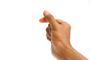 Man's hand isolated on a white background photo