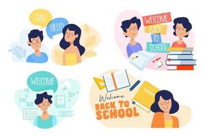 Set of education illustrations vector