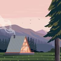 Cabin on the Mountain vector