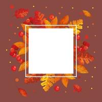 frame decoration with leafs of autumn vector