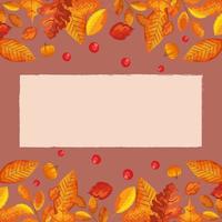 frane with autumn leafs foliage vector