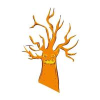 haunted dry tree isolated icon vector