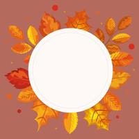 frame decoration with leafs of autumn vector