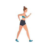 young woman athlete running avatar character vector