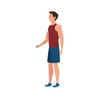 young man athlete avatar character vector