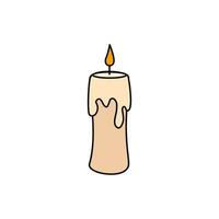 halloween candle decoration isolated icon vector