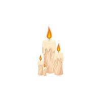 halloween candles decoration isolated icon vector