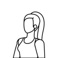 young woman athlete line style icon vector