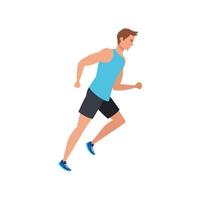 young man athlete running avatar character vector
