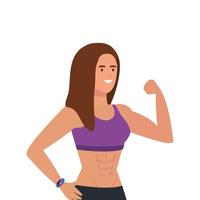 young woman athlete avatar character vector