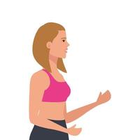 young woman athlete avatar character vector