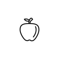 icono de estilo de línea de fruta de manzana fresca vector