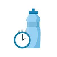 bottle water with chronometer time isolated icon vector