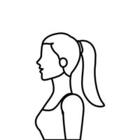 young woman athlete line style icon vector