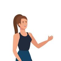 young woman athlete avatar character vector