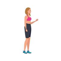 young woman athlete avatar character vector