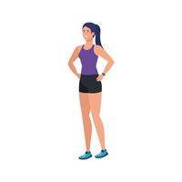 young woman athlete avatar character vector