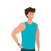 young man athlete avatar character vector